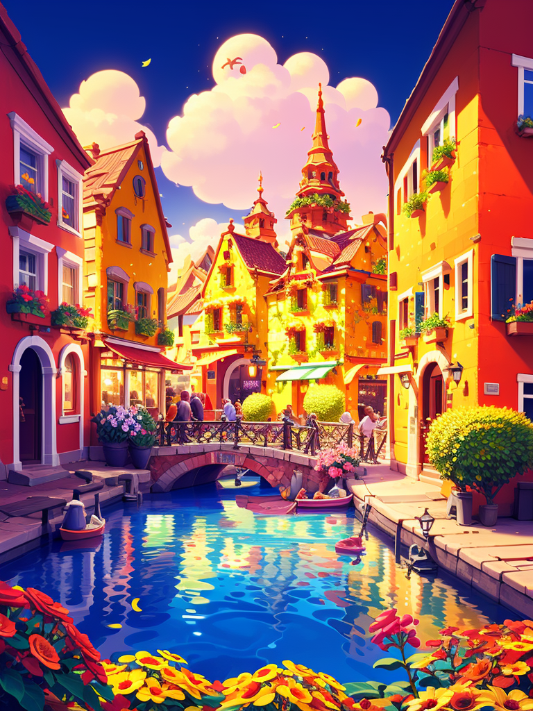 35835-734298105-Masterpiece,Best quality,Highres,Extremely detailed 8k wallpaper,Very clear,,a small european town full of flowers,harbor,.png